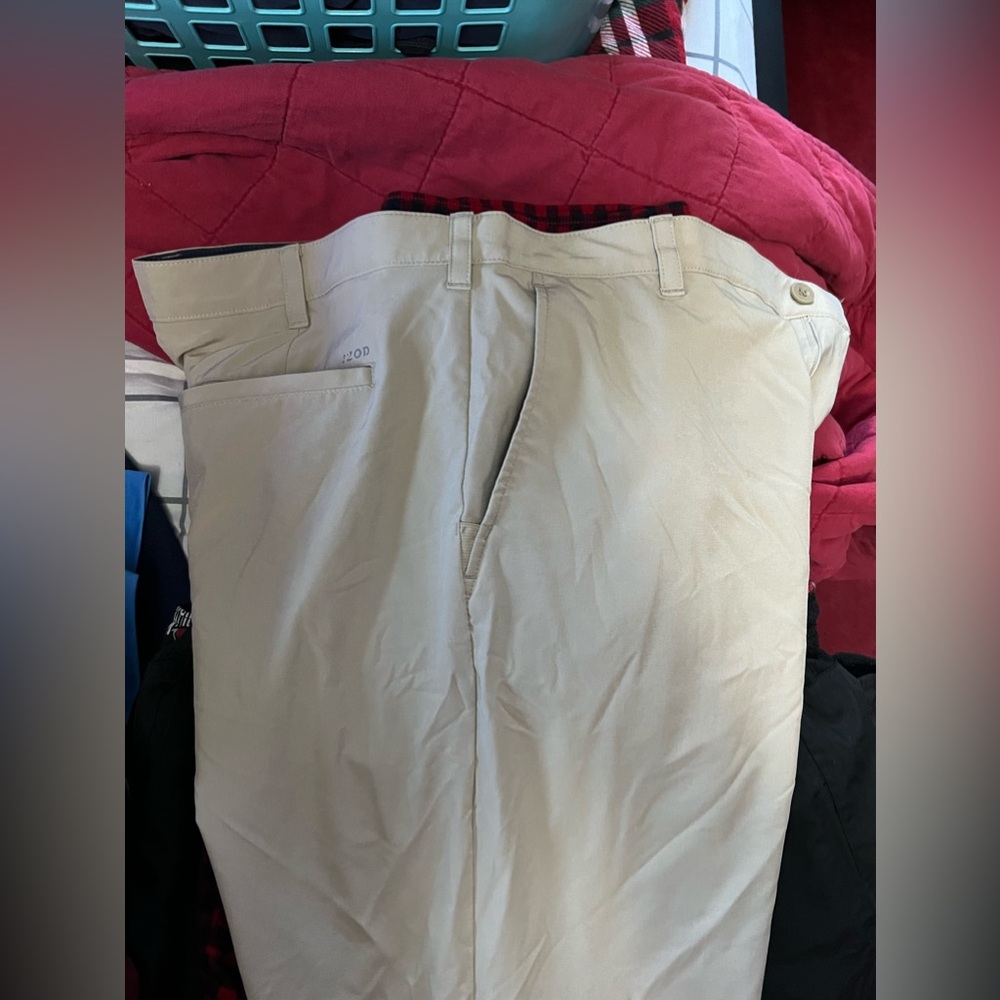 Izod beige golf pants.
